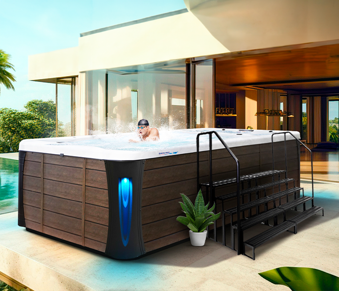 Calspas hot tub being used in a family setting - Pert Hamboy